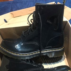 Dr Martens black patent new in box